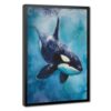 Orca Whale Watercolor Wall Art Blue Ocean Animal Canvas Painting Poster