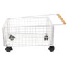 ORFOFE Rolling Cart Organizer with Swivel Wheels and Pull Rod, Heavy Duty Metal and Wood Utility Cart Under Desk Storage of Books and Files in Library or Mail Room