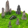 OrgMemory Fake Rock, Plastic Rocks, Miniature Basing Material for Diorama Supplies Train Landscape Railway Bonsai Ornament Sand Table Models Fairy Garden Train Scenes