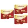 ORICO 128GB microSDXC UHS-I Memory Card 3-Pack Compatible with Action Camera, Dash Cam, Drone, Micro SD Card 100MB/s 4K UHD Recoding, U3, Class10, V30, A1-TF Card F3