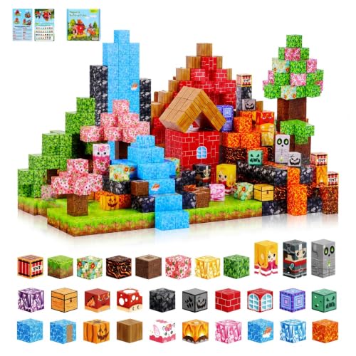 orientfire 208PCS Magnetic Building Blocks Set for Kids Ages 3-8, 0.8in Magnetic Cubes STEM Construction Toy, 3D Magnet Building Blocks for Boys Girls, Birthday