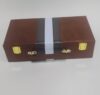 ORIFANTOU American Mahjong Set with Brown Portable Handheld PU Leather Suitcase, 166 White Tiles, Includes Chips & Dice, Travel Vita Mahjong Tile Game Set