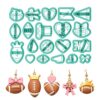 ORIGACH 20 Pcs Football Themed Polymer Clay Cutters Set Rugby Ball Jersey Heart & Trumpet Shape Earring Clay Cutter DIY Craft Supplies for Earring and Jewelry Making