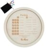 ORIGACH Farkle Dice Tray for Adults, Farkle Dice Game with Tray, 18 dice in 3 Colors and Black Velvet Bag, 11.8 Inch Round Wooden Dice Tray for The Classic Family Game