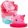Original Squishmallows Calynda The Cow Premium Cloud Slime, Strawberry Scent, 8 oz. Jar Storage Container with Figurine Topper, Rubber Charm, Goodie Bags Stuffers, Kids Party Favors, Sensory Toys