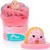 Original Squishmallows Dabria The Donut Premium Cloud Slime, Donut-Scented, 8 oz., Storage Container with Figurine Topper, Rubber Charm, Goodie Bags Stuffers, Kids Party Favors, Sensory Toys