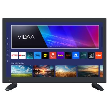 Orixforce Vidaa 19 Inch HD ELED Smart TV with Built-in WiFi, 1366 x 768 Resolution, HDMI ARC, Dual HDMI, Dual USB, ATSC/NTSC Tuners, VESA Mount Compatible, AC/DC Power with Car Cord & Remote