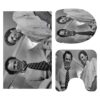 Orlco Art Bath Mat Set 3-Piece Toilet Rug, Hand-Covered Mona Lisa Meme