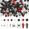 Ornaland Gothic Beads Charms for Jewelry Making Kit Craft Halloween, 291Pcs