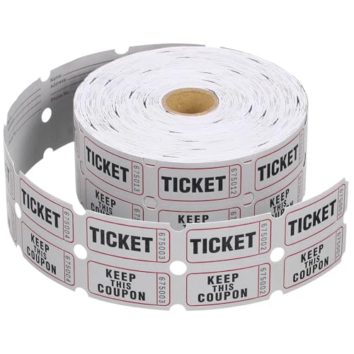 OSALADI 1 Roll of Multi-Functional Red Raffle Tickets Made of Coated Paper with Perforated Design for Easy Tearing, Classical Pattern Style Suitable for Supermarket and Exclusive Events