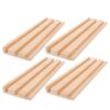 OSALADI 4pcs Wooden Domino Tray Set for Mexican Train and Board Games, Sturdy Wood Tile Holders with Natural Grain Finish, Compact Design for Stable Gameplay and Indoor Gatherings