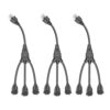OSKOS 3-Outlet Power Cord Splitter, Y-Shaped Indoor Extension Cord, Black, 14.75 Inch from End to End, 3 Pack, ETL Listed