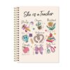 OSLYSOF Christian Teacher Spiral Notebook, Teacher Appreciation Gifts, Bible Journaling Notebooks for Note Taking, Bible Journal for Women Teachers, 5.5x8.3 Inch with 164 Pages