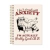 OSLYSOF Funny Cat Mental Health Spiral Notebook, Anxiety Journal for Women, Therapy Notebooks for Note Taking, Anti Anxiety Gifts, 5.5x8.3 Inch with 164 Pages