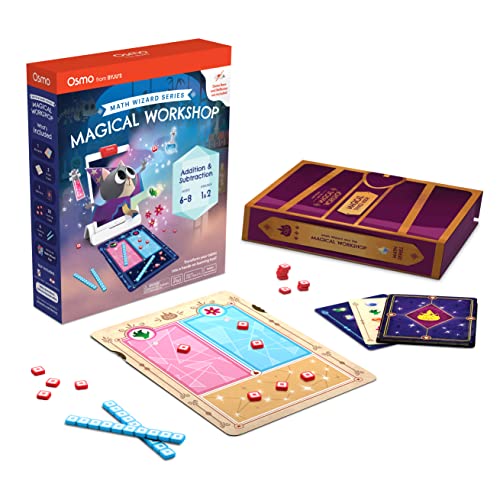 Osmo - Math Wizard and the Magical Workshop for iPad - Ages 6-8/Grades 1-2 -Addition & Subtraction-Curriculum-Inspired-STEM Toy Gifts for Kids,Boy & Girl-Ages 6-8 (Osmo Base Required)