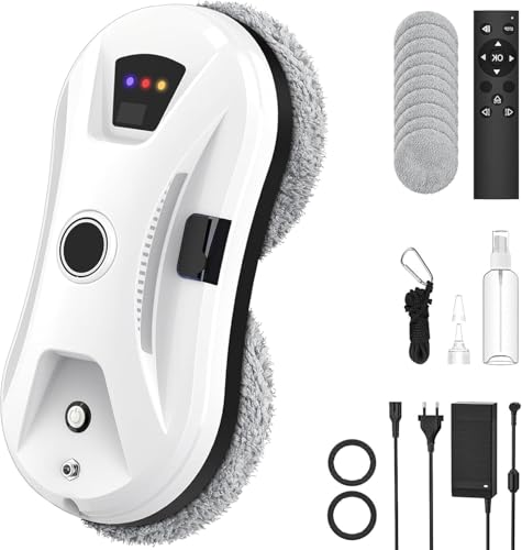 osmo offical Robot Cleaner Window Cleaner, Automatic Window Cleaner with Powerful Suction and Water Spray, Intelligent Navigation and Edge Detection, Remote Control, 3 Cleaning Modes (Wet/Dry)
