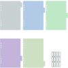 Ospelelf Small Binder Dividers with 5 Tabs for 6 Ring Mini Binder 6.25" x 8.25" Durable A5 Paper Divider Morandi Color