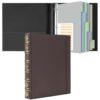 Ospelelf Vintage 3 Ring Binder 1 Inch, Leather Hardback D Ring Binder with Pockets and 5 Tab Dividers, Book Style Document Organizer Fits Letter Size for Home and Office Brown