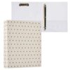 OSYWENRY Standard View 3 Ring Binder, Beige Black Polka Dot Durable Flexible Portable Waterproof Hardcover 1.5 Inch D Rings 500-Sheet Capacity Organizer 1PC