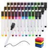 OT-NVWOZR 36 PCS Magnetic Dry Erase Markers with Erasers Cap & 3 Dry Erase Eraser, 11 Colors Whiteboard Markers Fine Point Tip, Mini Dry Erase Pens Bulk for Office Home