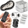 Otoolling 6 Pcs Adult Metal Fidget Toys Set Magnetic Spinners Cool Gadgets for Stress Relief, Back to School Gift Quiet Office Desk Toy for Classroom Autism ADHD Anxiety Gifts