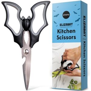 OTOTO Original Elizabat Kitchen Scissors - Halloween Goth Cute Bat Kitchen Shears, Bat Scissors, Gothic Scissors Utensils - Spooky Bats Halloween Gifts, Cute Gadgets, Kitchen Gadgets