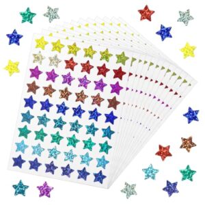 Ouligay 2100 Pc Star Stickers for Kids Reward Colorful Small Star Stickers Foil Star Stickers Holographic Rainbow Sticker for Calendar Students Classroom Office Teachers Supplies