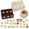 Ouliget Miniature Bakery Cabinet Bread Rack Fridge Magnet,Unique Novelty Cute Mini Fridge Magnet,Miniature Furniture Set for Kitchen Ornament Party Play (Bread Rack)