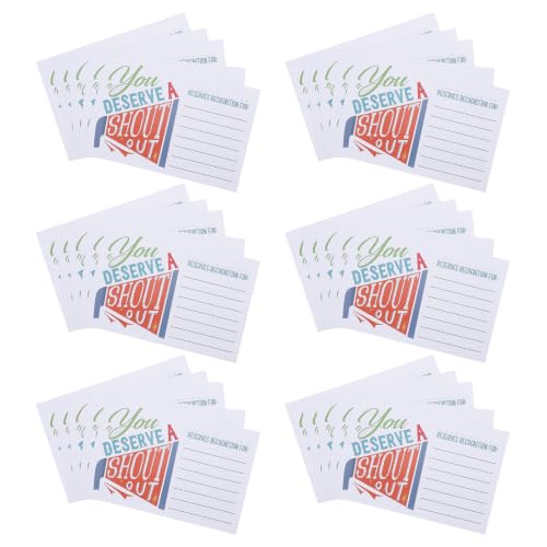 OUNONA 100pcs Appreciation Cards - 4x6 Positive Shout Out Cards for Teachers Students Employee - Encouragement Postcards - Recognition Reward Notes for School Work Bulletin Board