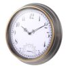 OUNONA 12 Inch Waterproof Wall Clock with Thermometer for Bedroom and Living Room, Lightweight Plastic and Glass Material, Creative Chic Look Design for Indoor and Outdoor Use