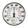 outable 6.3'' Outdoor Thermometer Waterproof Outdoor Thermometers for Patio with Hygrometer Wall Thermometer for Garden Yard Living Room