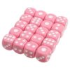 Outanaya 100pcs Pink Acrylic Round Dice Set with Rounded Corners for Bars and Parties Versatile Use Table Games Dice Unique Stylish Six Sided Set for Board Games and Educational Activities