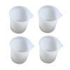 Outanaya 4pcs Ml Silicone Measuring Cups with Precise Graduation for Epoxy and Liquid Measurement, Smooth Non-stick Surface, Easy to Clean and Extract, for Kitchen and Science Experiments