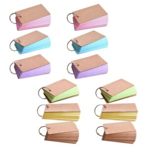 Outanaya Colored Index Cards Boost Attention with Vocabulary Flashcards 12pcs with Metal Rings, Portable and Lightweight Study Note Cards for Practice the Go and Home