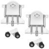 Outanaya Sliding Closet Door Rollers Noise Suppression Replacement Kit 2 Sets with 40mm Concave Metal Wheels for Smooth Operation and Wardrobe Door Pulleys
