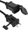 Outdoor 2 Prong Extension Cord with Fuse and Waterproof Cover, Non Polarized US 2-Prong Extension Cord for Christmas Light String Light, UL Listed,18AWG,1.6ft/0.5m