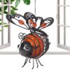 Outdoor Solar Bee Lights, Hanging Metal Bee-Shaped Porch Decorative Light