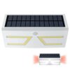 Outdoor Solar Powered LED Light, Motion Sensor, Super Bright, Waterproof, 3 Lighting Modes, Simple White Black Design, with Polycrystalline Solar Panel, for Yard, Garden and Street Lighting