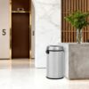 OUTLANE 17 gal/65 L Round Stainless Steel Trash Can,ingerprint-Proof Open Top Garbage Can,Heavy Duty Commercial Trash Bin for Restaurant, Home, Office