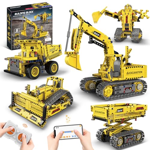 OUTOGO 5 in 1 STEM RC Robot Building Kit, 555 PCS APP & Remote Control Robot Toys for Kids Age 6 7 8 9 10 11 12+, Engineering Science Coding Robotic Toys Birthday Gifts for Boys & Girls
