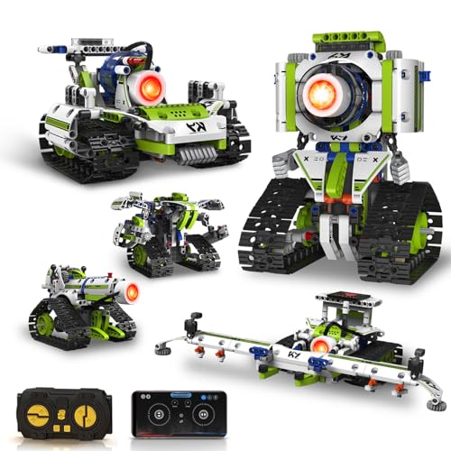 OUTOGO Robot Building Toys with Remote Control, STEM Christmas Birthday Gifts for Kids Boys Ages 8-13, 5 in 1 Science Kit Robotic Models with 337 Pieces
