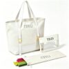 OUTUO 3 Pcs Empty Mahjong Bags Set for Tiles and Racks, 20x14 Inch Canvas Mahjong Carry Tote with Zipper Tile Pouch & Drawstring Rack Pusher Storage Sleeves