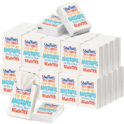 Outus 100 Pack Inspirational Pocket Tissues Travel Size 3 Ply Small Encourage Facial Tissues Individual Bulk 800 Sheets Sometimes You Are Awesome Gift for Employee Coworker Teacher