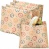 Outus 100 Pcs Sandwich Bags Sealable Paper Lunch Sandwich Paper Storage Snack Bags Burger Wrappers for Candies, Cookies, Goodies, Chocolates, Desserts(Smile Face)