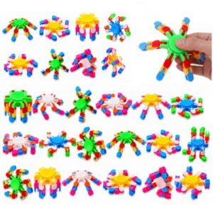 Outus 36 Pack Transformable Fidget Spinners Toys Pastel Funny Sensory Chain Robot Fidget Spinners DIY Deformable Fingertip Gyroscope Stress Relief Hand Finger Spinner Gift for Kids Prize Party Favors