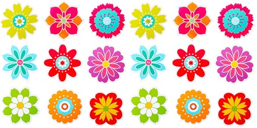 Outus 45 Pieces Flowers Cut-Outs Springtime Blooms Cutouts Versatile Classroom Decoration Cutouts with Glue Point Dots for Bulletin Board School Spring Summer Theme Party, 5.9 x 5.9 Inch (Pack of 2)