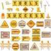 Outus 47 Pcs Construction Bulletin Board Set Construction Cutouts Tools for Success Classroom Decorations for Kid Students Back to School Gifts Birthday Party Supplies