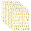 Outus 576 Pcs 8 Sheets Letters Stickers Vinyl Alphabet Number Decals Back to School Supplies for Water Bottles Cups Mailbox Scrapbooking Bulletin Board Classroom Decor(Gold,1 Inch)