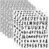Outus 576 Pcs 8 Sheets Letters Stickers Vinyl Alphabet Number Decals Back to School Supplies for Water Bottles Cups Mailbox Scrapbooking Bulletin Board Classroom Decor(Black, White,1 Inch)