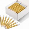 Outus 72 Pieces Golf Pencils Half Pencils with Eraser Mini Bulk Short #2 HB Pre Sharpened for Bridal Shower Wedding Office (Gold)